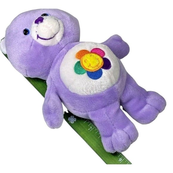 Care Bears Harmony Bear Stuffed Animal Purple Plush Toy Vintage TCFC Inc 8.5 in - Picture 7 of 10